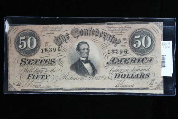 1864 Confederate $50 T-66 AU 3X05