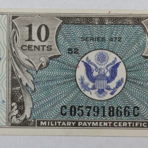 Series 472 Military Payment Certificate 10 Cents M#822 3X1W
