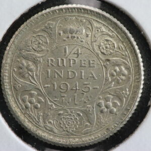 1943 C India - British 1/4 Rupee KM# 546 327B