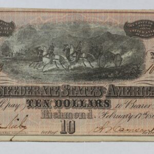 1864 Confederate Currency $10 Note T-68 9 Series 3HKK