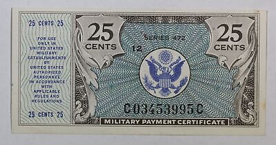 Series 472 Military Payment Certificate 25 Cents M#823 3PC4