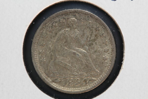 1854 Seated Half Dime XF+ Clashed Dies 3H3Z