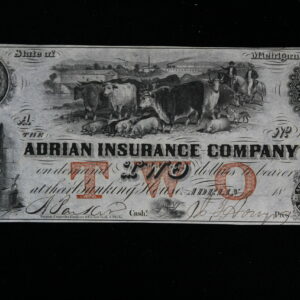 Adrian Insurance Company $2 MI-60-10 Frarmer hards cattle and sheep CU 3OSZ
