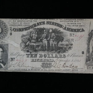 Confederate $10 T-30 General Marions Sweet Potato Dimmer. Minerva right XF 31EY