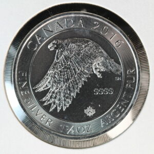 2016 Snowy Gyrfalcon Nordic Life Silver Bullion Coin Canada $8 1.5oz 3PFS