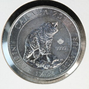 2017 Grizzly Bear Nordic Life Silver Bullion Coin Canada $8  1.5oz 3X5K