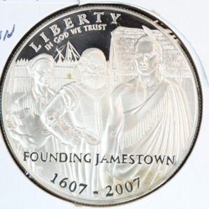 2007-P Jamestown 400th Anniversary Proof Silver Dollar 3HUD
