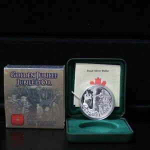 2002 Canada Queen Elizabeth II Golden Jubilee Proof Silver Dollar KM# 443 3XD9