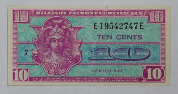 Series 521 Military Payment Certificate 10 Cents M-842 CU+ 1144
