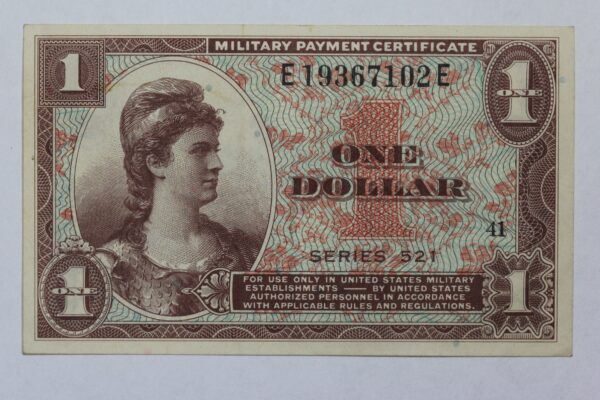 Series 521 Military Payment Certificate One Dollar M-845 CU+ 31FC