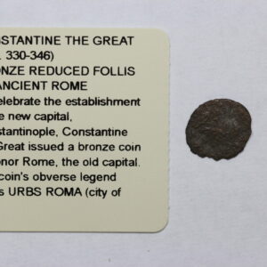 AD 330 Ancient Rome Constantine the Great Reduced Follis URBS ROMA 3OKX
