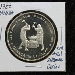 1988 Canada Saint-Maurice Ironworks Commemorative Silver $1 KM# 161 39YM