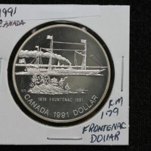 1991 Canada Steamboat Frontenac Commemorative Silver $1 KM# 179 39YP