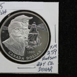 1995 Canada Hudson Bay 325th Anniversary Silver $1 KM# 259 32D9