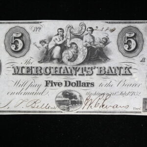 Merchants Bank $5 DC-1060-25 Cherubs frolic. Zachary Taylor CU 3OUA