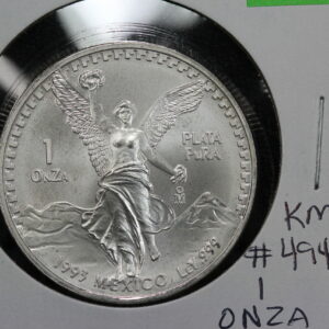 1993 Mexico Libertad 1 Onza Silver Coin KM# 494.2 39IS