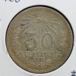 1921 Mexico 50 Centavos KM# 447 3WWU