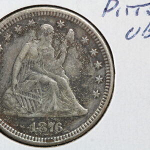 1876 Seated Quarter Pitted Reverse 3XSV