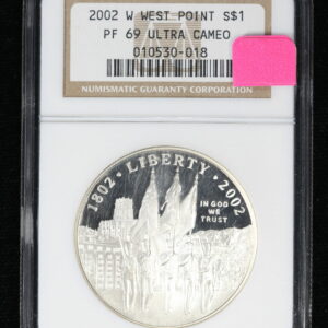 2002-W West Point Bicentennial Silver Dollar Proof NGC PF 69 UC 32SI