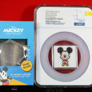 2021 MickeyMouse-Chibi SilverCoin w/OGP 1of54 NGC PF 70 UC 1st Releases 3Y9Y