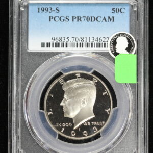 1993-S Proof Kennedy Half Dollar PCGS PR 70 DCAM 3YA7