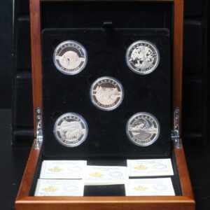 2014 O Canada Series $25 Pure Silver 5-Coin Set w/wood display box 3IEX
