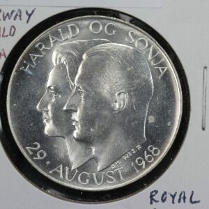 1968 Norway Harald and Sonja Royal Wedding Sterling Silver Medal 32ZN