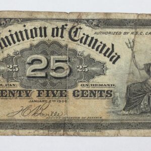 1900 Dominion of Canada 25 Cents Shinplaster Fractional Banknote P# 9b 3IF8