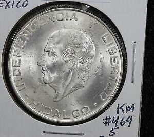 1957 Mexico 5 Pesos Gem BU KM# 469 3OIB