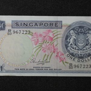 1972 Singapore $1 Banknote P# 1d 3X6K