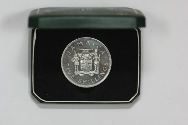 1966 Jamaica British Empire Commonwealth Games 5 Shillings Coin in Box 3B03