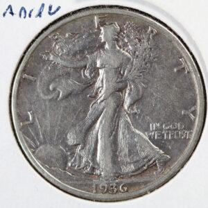 1936-S Walking Liberty Half Dollar Old Light Cleaning 2XST