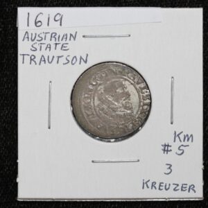 1619 Austria Trautson State 3 Kreuzer Silver KM# 5 4VBH