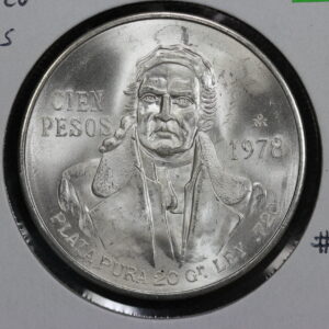 1978 Mexico Silver 100 Pesos Moreles KM# 483.2 48GH
