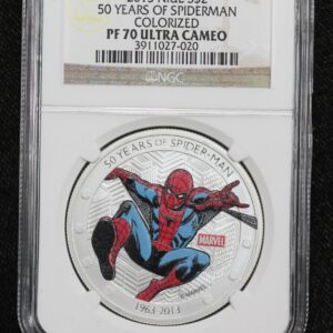 2013 50 Years of Spiderman Colorized Niue $2 NGC PF70 Ultra Cameo 4VLX