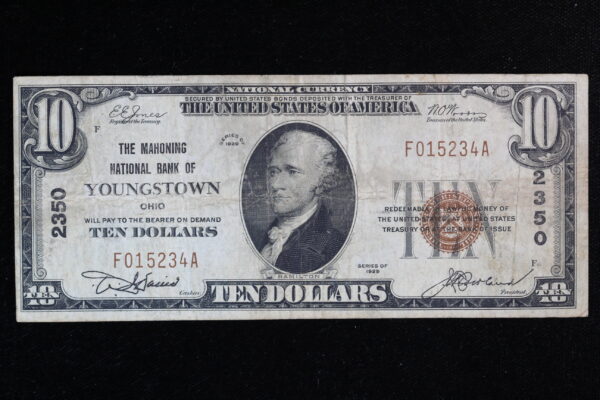 1929 $10 National T1 The Mahoning NatBank of Youngstown OH #2350 411A