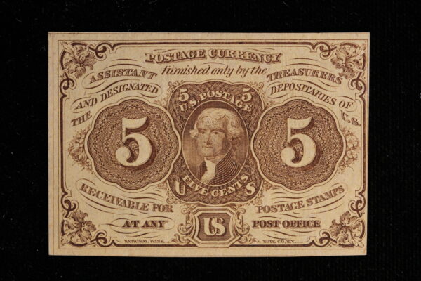 1860s Five Cents (5C) Postage Currency First Issue Fr. 1230 CU 410Z