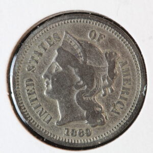1869 Three Cent Nickel (3CN) 4O8J
