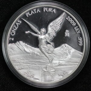 2009 Mexico Silver Proof 2 Onzas Libertad KM# 614 1 of 6200 4VM6