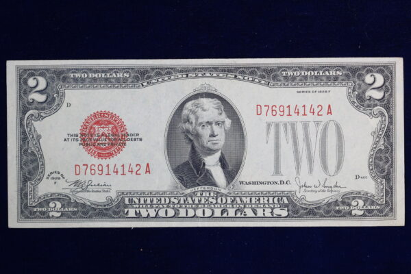 1928F $2 United States Note (Legal Tender) Fr. 1507 AU 40HU