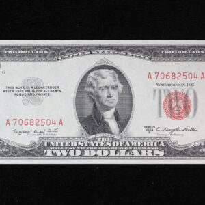 1953B $2 United States Note (Legal Tender) Fr. 1511 A70682504A CU 4174