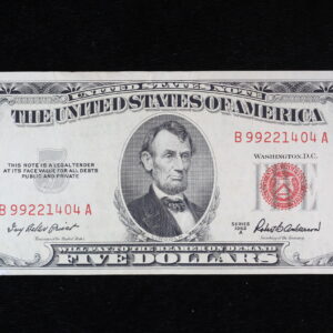 1953A $5 United States Note (Legal Tender) Fr. 1533 B99221404A  AU++++ 4GMN