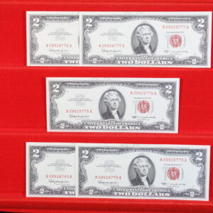 1963 $2 United States Note (Legal Tender) Pack of 5 Consecutive Fr. 1513 CU 4175