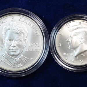 1998-SS John & Robert Kennedy Collectors 2 Coin Silver Set OGP 4GMQ