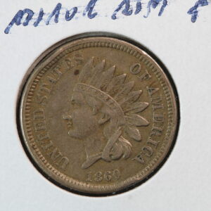 1860 Indian Head Cent Rounded Bust Minor Rim Push 419Q