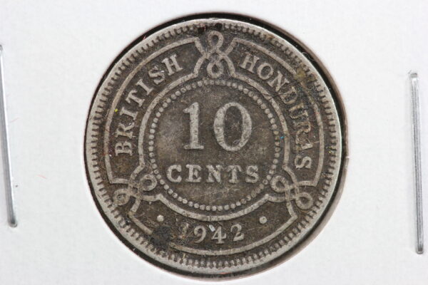 1942 British Honduras 10 Cents Low Mintage 415G