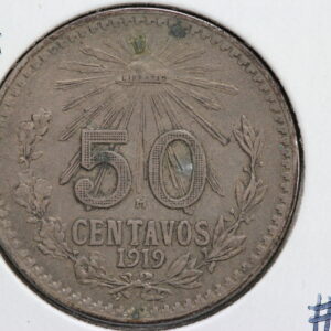 1919 Mexico 50 Centavos Silver 48RQ