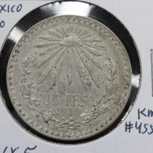 1938 Mexico Silver Peso AU+ 4VX5