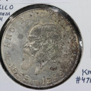1959 Mexico Silver 5 Pesos Carranza Centenary KM# 471 4128