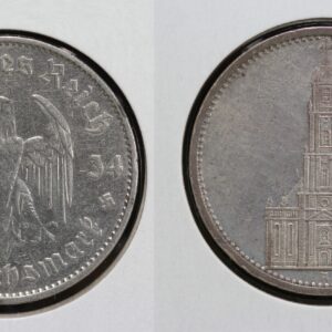 1934-A Germany Third Reich 5 Reichsmark Potsdam Church Issue Cleaned 4GOH